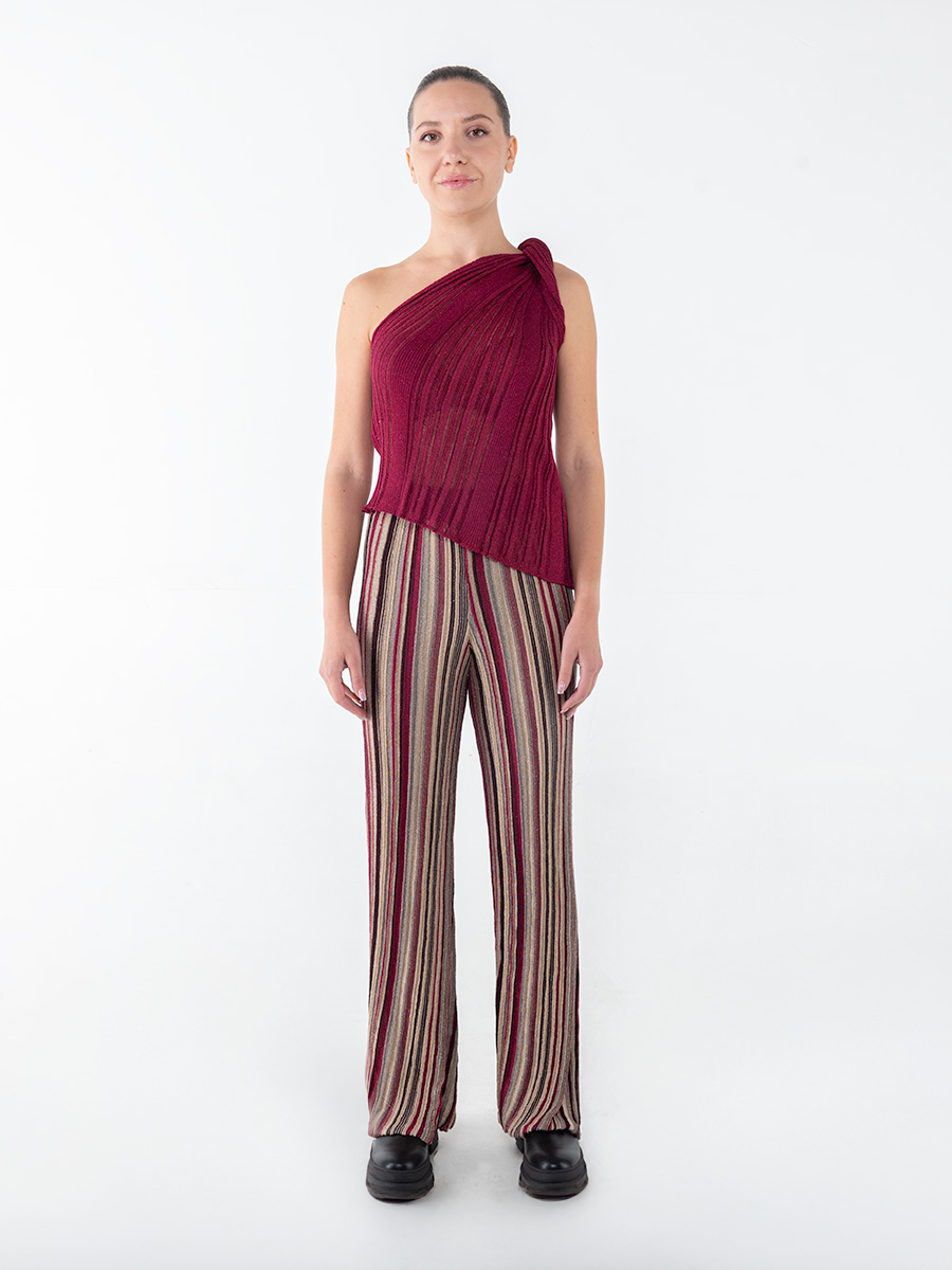 KOURBELA_Knit One Shoulder Top_W25397_C Red_1