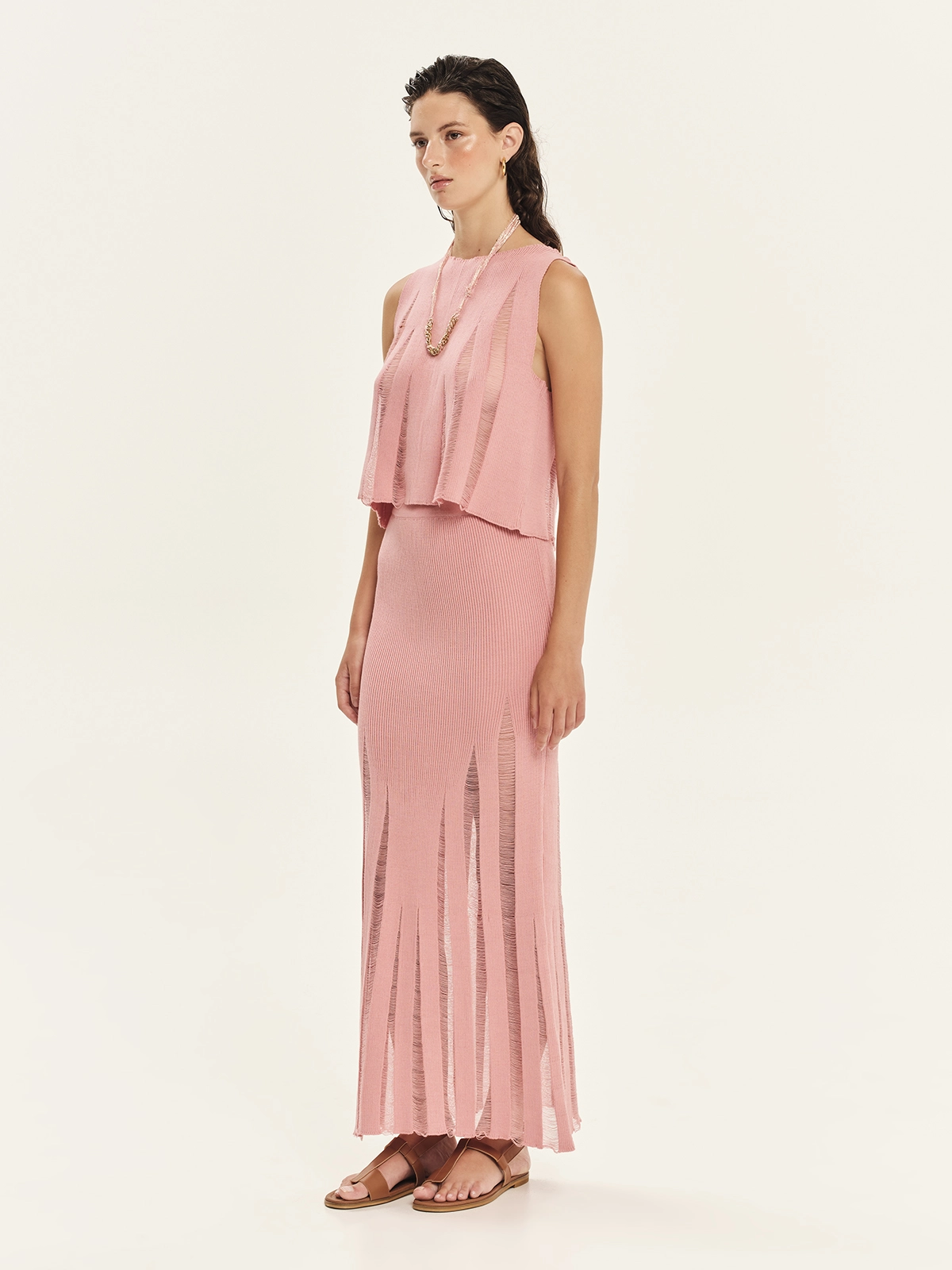 KOURBELA_Knit Top_S26203 & Knit Midi Skirt_S26207_Pink_2