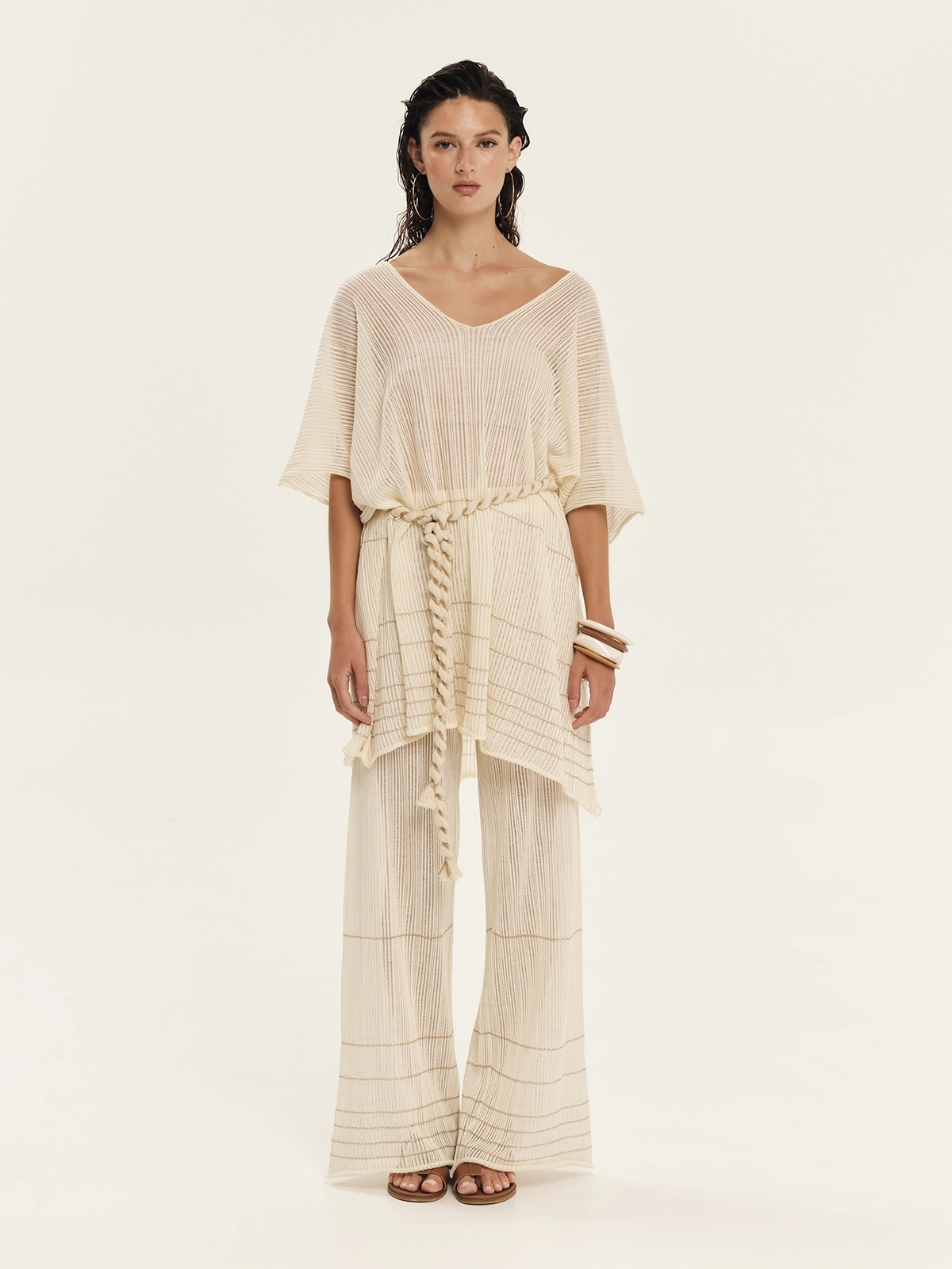 KOURBELA_Knit Tunic_S26213 & Trousers_S26218_Ecru_1