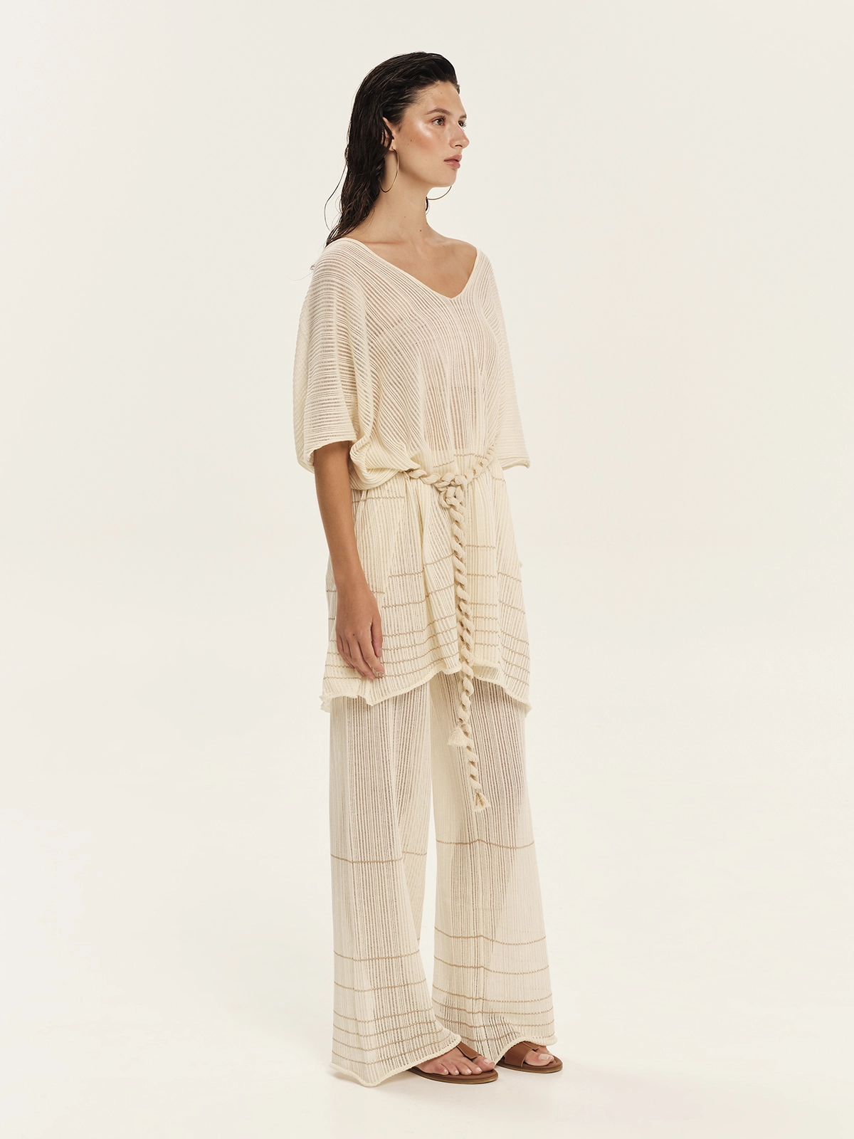 KOURBELA_Knit Tunic_S26213 & Trousers_S26218_Ecru_3