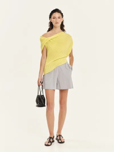 Knit Draped Top - Seashells 