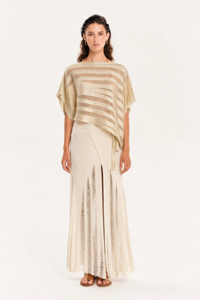 Lurex Knit oversized asymmetrical top- Sparkling Nights