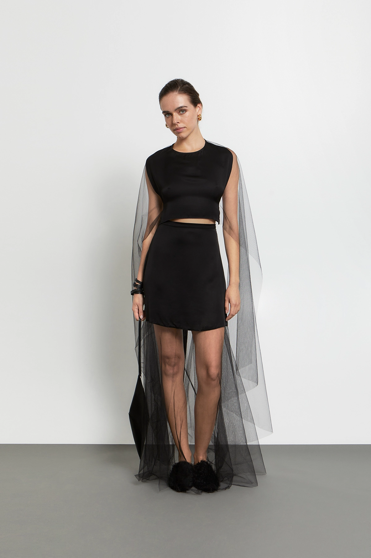KOURBELA_Cape_W26311 & Skirt_W26314_Black_1