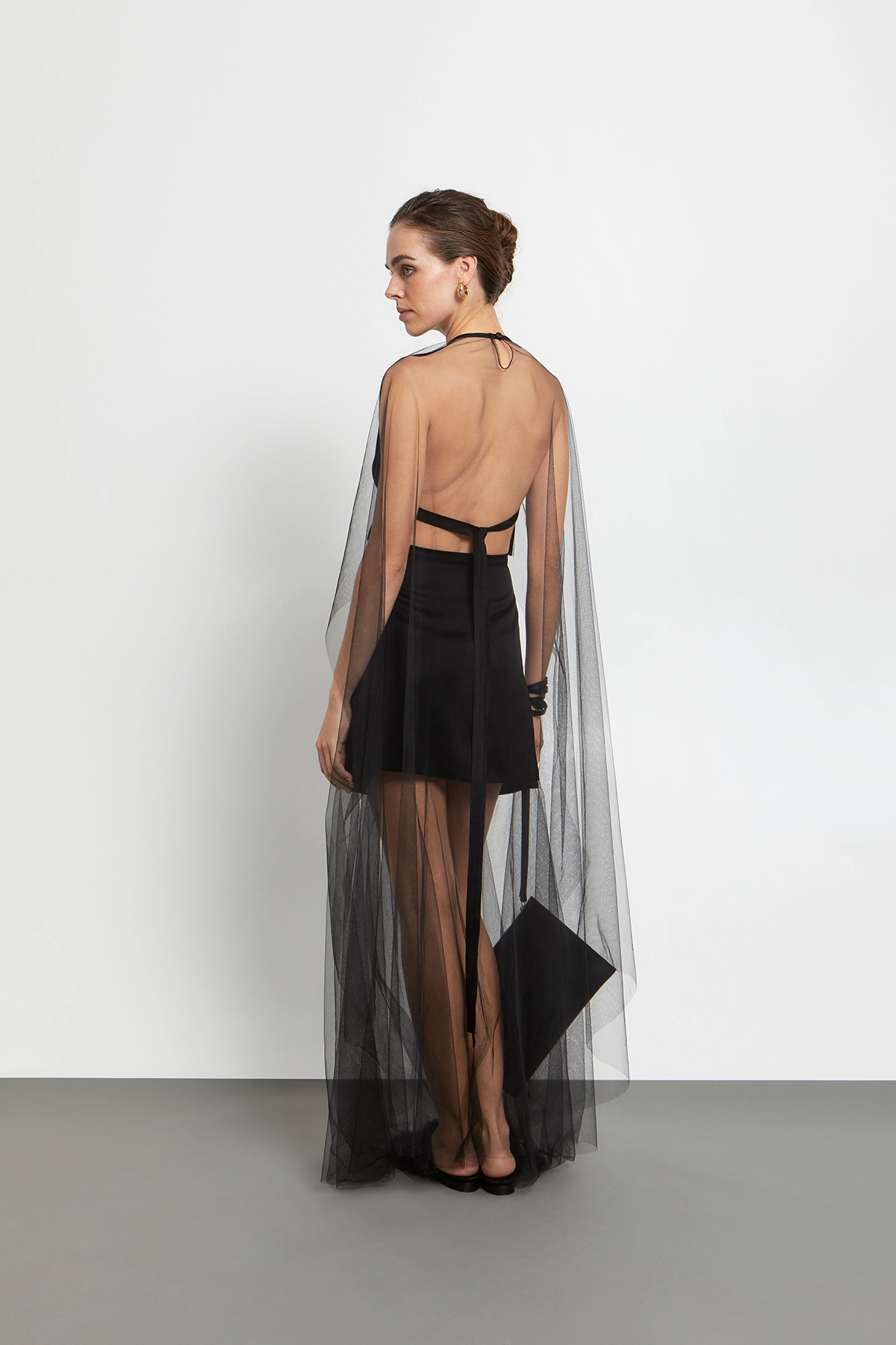 KOURBELA_Cape_W26311 & Skirt_W26314_Black_2
